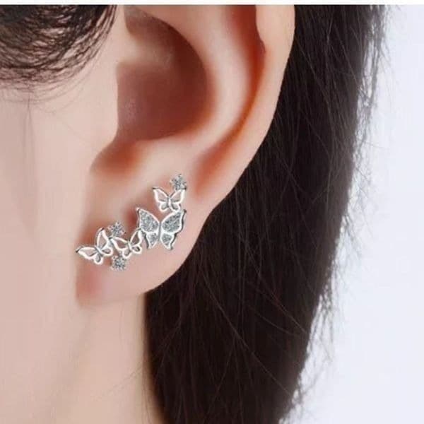 Beautiful butterfly earrings 925 Sterling Silver - Image 1