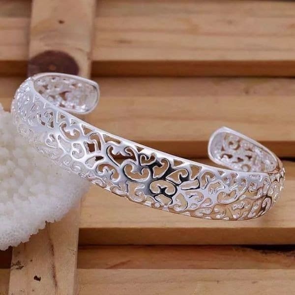 The Boho Heart open bangle bracelets in 925 - Thumbnail 5