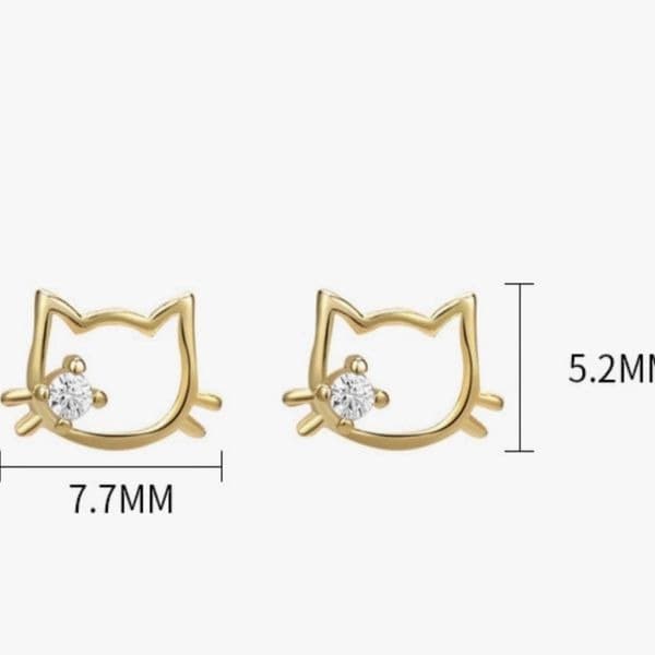 The dainty kitty earrings in 925 - Thumbnail 5