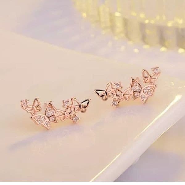 Beautiful butterfly earrings 925 Sterling Silver - Thumbnail 4