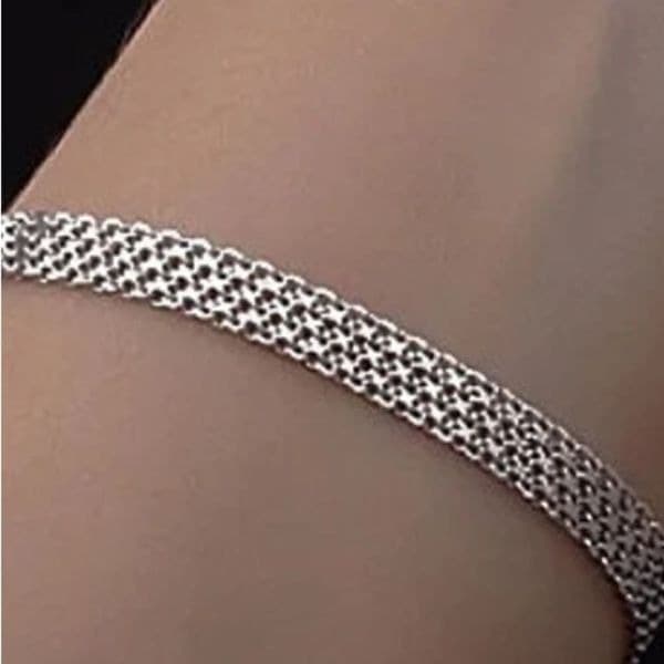 The Dainty flat Link silver bracelet - Thumbnail 4