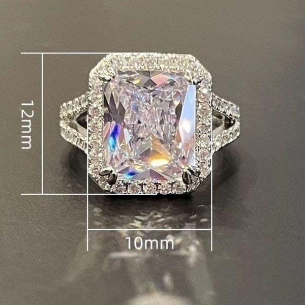The Upgrade Ring 6 Carat statement engagement cocktail ring in 925 silver sz 6 - Thumbnail 4