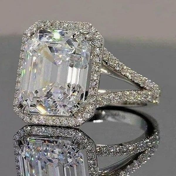 The Upgrade Ring 6 Carat statement engagement cocktail ring in 925 silver sz 6 - Thumbnail 3
