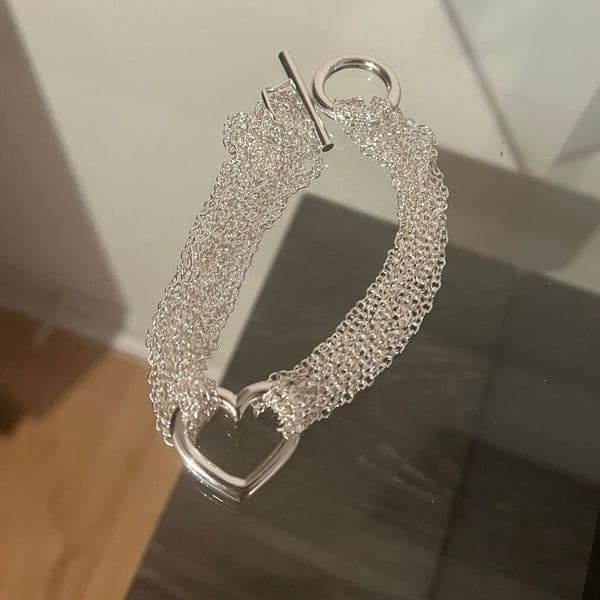 The Mesh Chain Heart Toggle Bracelet 925 - Thumbnail 9