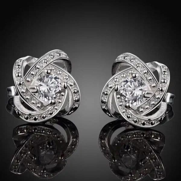 The Ambassador Earring in 925 silver and cz - Thumbnail 4
