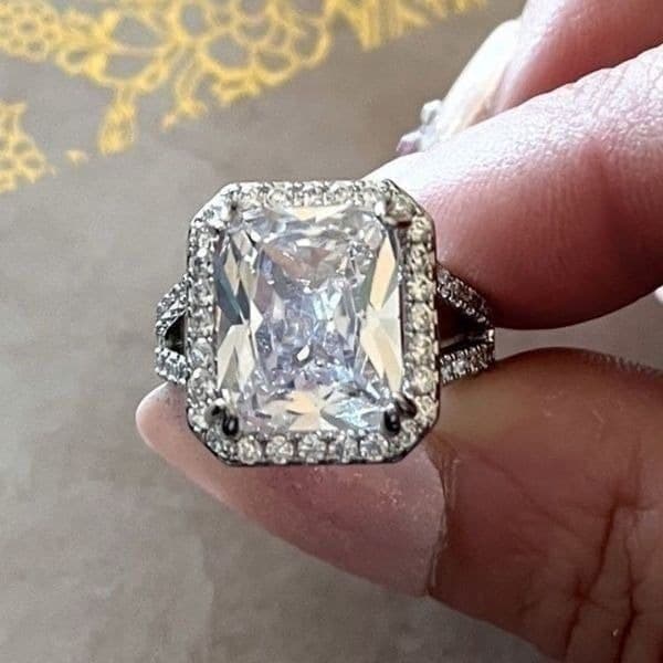 The Upgrade Ring 6 Carat statement engagement cocktail ring in 925 silver sz 6 - Thumbnail 9