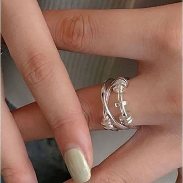 The Abstract Geo statement Ring in 925 silver - Thumbnail 7