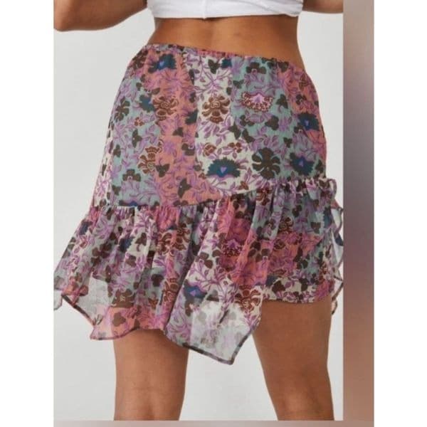 Free People Sammy Floral miniskirt sz L - Thumbnail 3