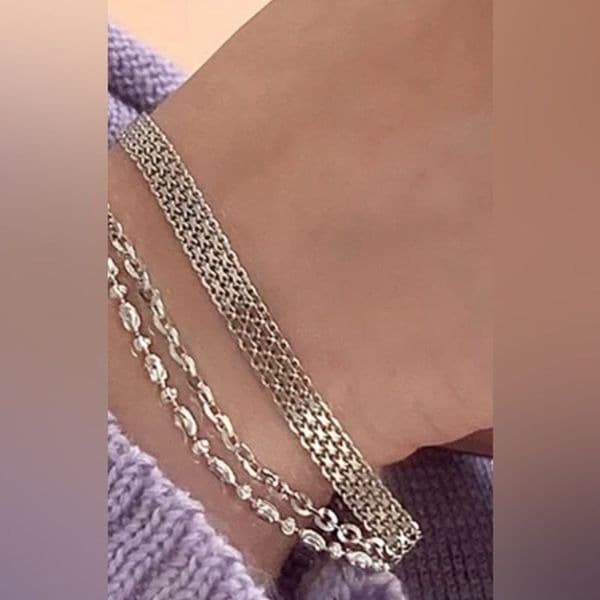The Dainty flat Link silver bracelet - Thumbnail 6