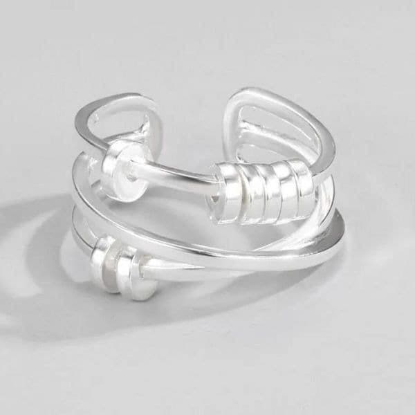 The Abstract Geo statement Ring in 925 silver - Thumbnail 2