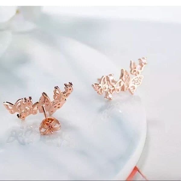 Beautiful butterfly earrings 925 Sterling Silver - Thumbnail 5