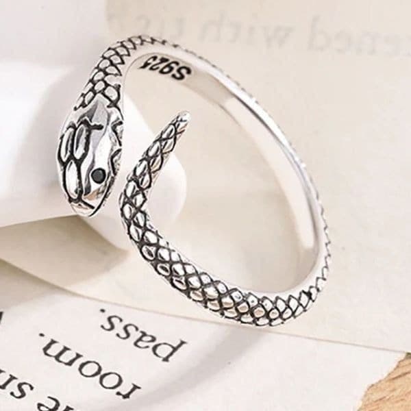 The Dainty Serpent Ring in antiqued 925 silver. - Thumbnail 4