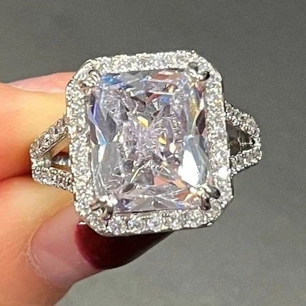 The Upgrade Ring 6 Carat statement engagement cocktail ring in 925 silver sz 6 - Thumbnail 2