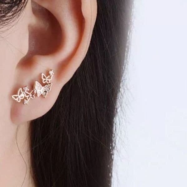 Beautiful butterfly earrings 925 Sterling Silver - Thumbnail 3
