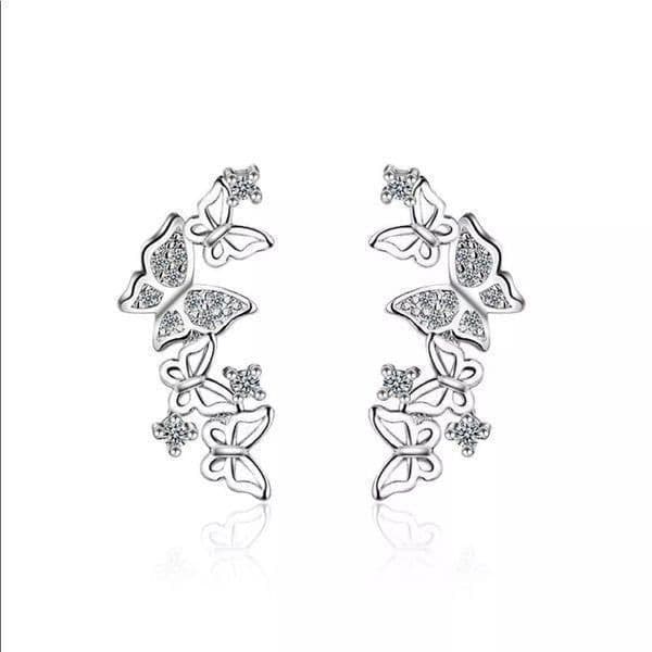 Beautiful butterfly earrings 925 Sterling Silver - Thumbnail 2
