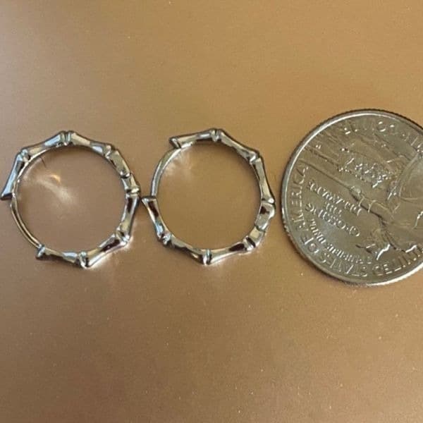 The Bamboo Boo 925 silver dainty huggie, hoop earrings - Thumbnail 5