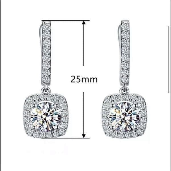 The Bling 925 Silver Drop White Sapphire Earrings - Thumbnail 5