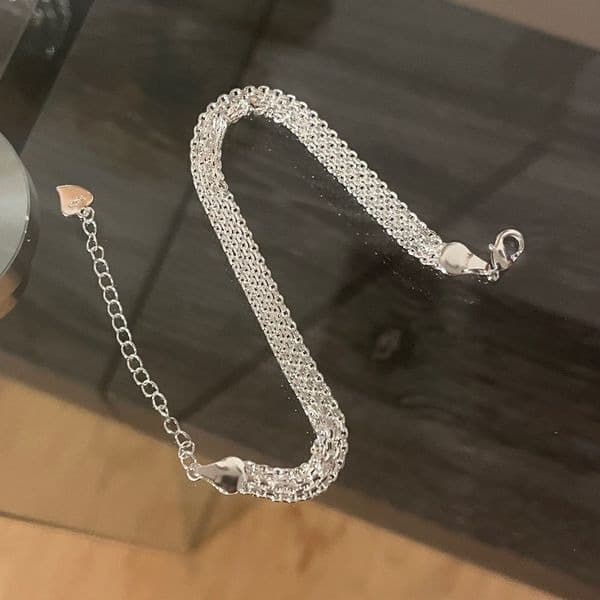 The Dainty flat Link silver bracelet - Thumbnail 10