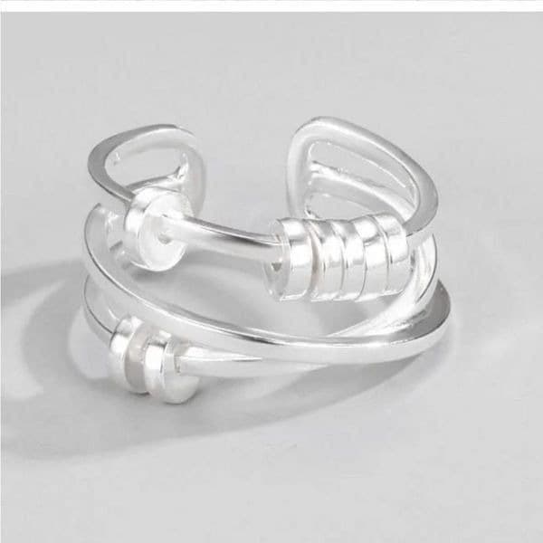 The Abstract Geo statement Ring in 925 silver - Thumbnail 3