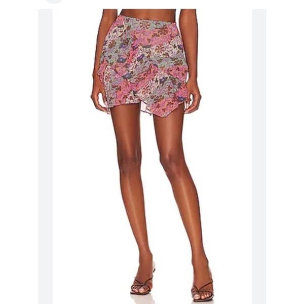 Free People Sammy Floral miniskirt sz L - Thumbnail 5