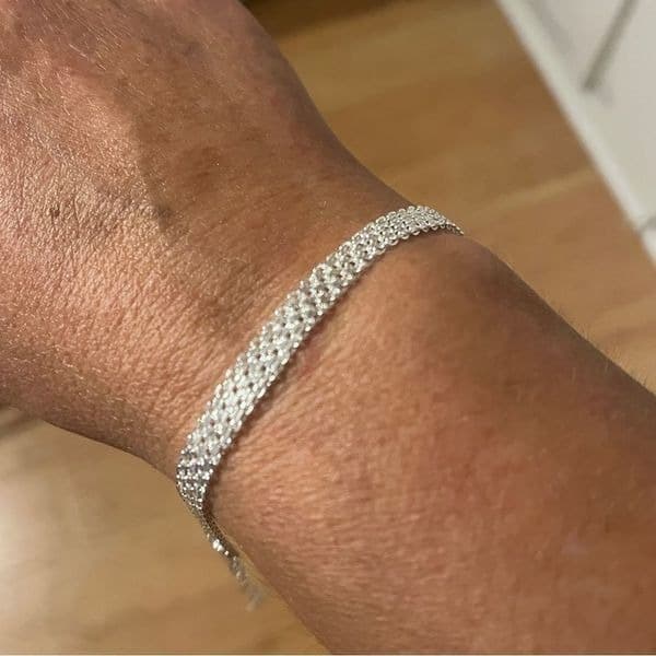 The Dainty flat Link silver bracelet - Thumbnail 3