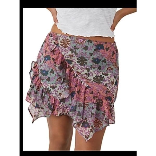 Free People Sammy Floral miniskirt sz L - Image 1