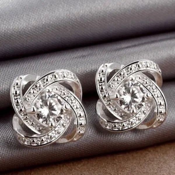 The Ambassador Earring in 925 silver and cz - Image 1