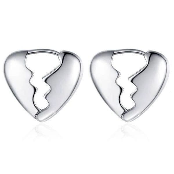 The Heart Chakra huggie earrings in 925 silver - Image 1
