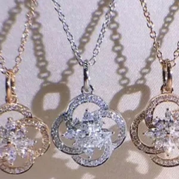 The Swirl 925 and Cubic zirconium estate inspired pendant necklace - Thumbnail 9