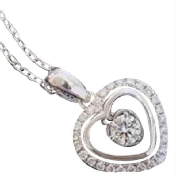 The Kelly 925 & Cubic Zirconia floating heart pendant necklace - Thumbnail 4