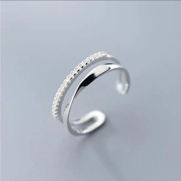 The Twist and Bling Duo Ring in 925 silver - Thumbnail 7