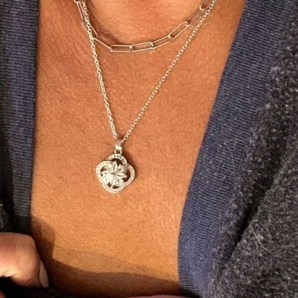 The Swirl 925 and Cubic zirconium estate inspired pendant necklace - Thumbnail 5
