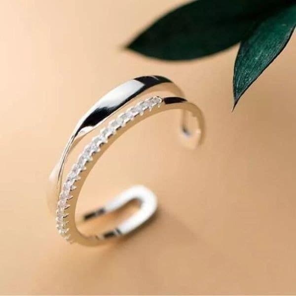 The Twist and Bling Duo Ring in 925 silver - Thumbnail 4