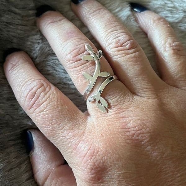 The Beautiful Branch adjustable silver sizable Ring - Thumbnail 9