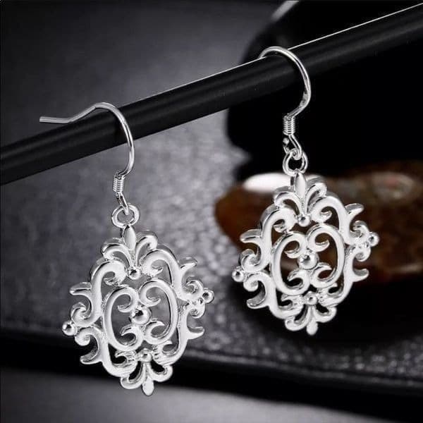 The Abstract Beautiful drop Tibetan silver earrings - Image 1