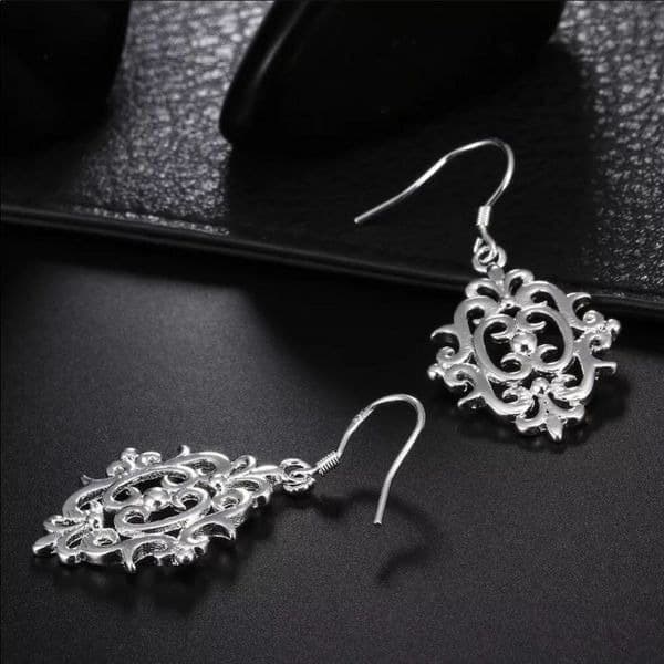 The Abstract Beautiful drop Tibetan silver earrings - Thumbnail 2