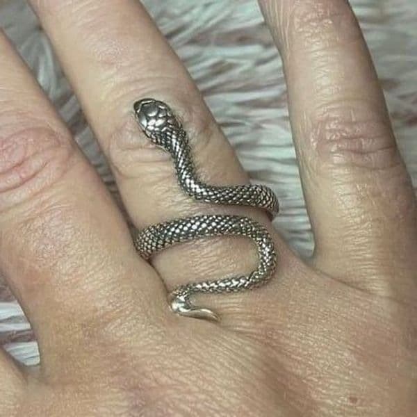 The Python Wrap Around Adjustable ring in 925 Silver - Image 1