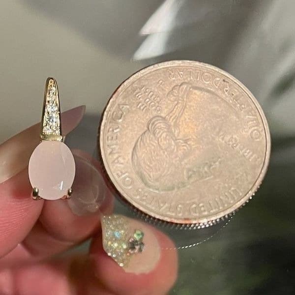 The Pink Moon Nights 14k Gold Plated Pink moonstone earrings - Thumbnail 9