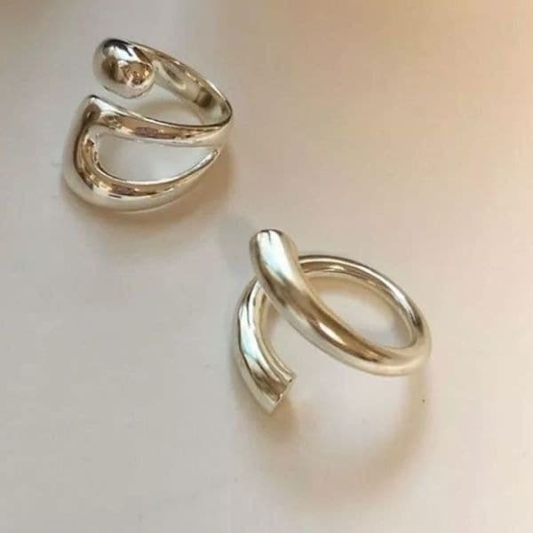 The Axis 925 adjustable modern statement ring - Thumbnail 3