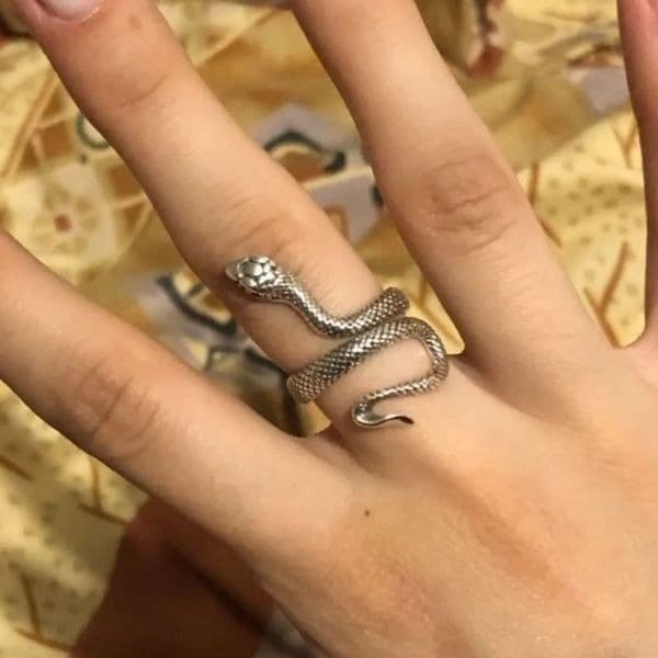 The Python Wrap Around Adjustable ring in 925 Silver - Thumbnail 2