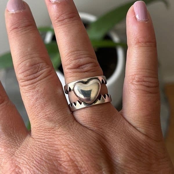 The Jagged Heart statement ring adjustable in 925 - Thumbnail 12