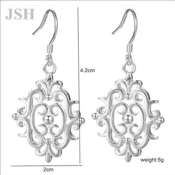 The Abstract Beautiful drop Tibetan silver earrings - Thumbnail 3