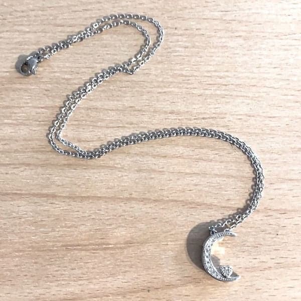 The Fly Me To The Moon pendant Cubic Zirconia 925 Silver necklace - Thumbnail 7