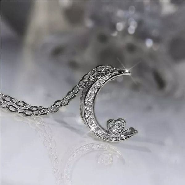 The Fly Me To The Moon pendant Cubic Zirconia 925 Silver necklace - Thumbnail 8