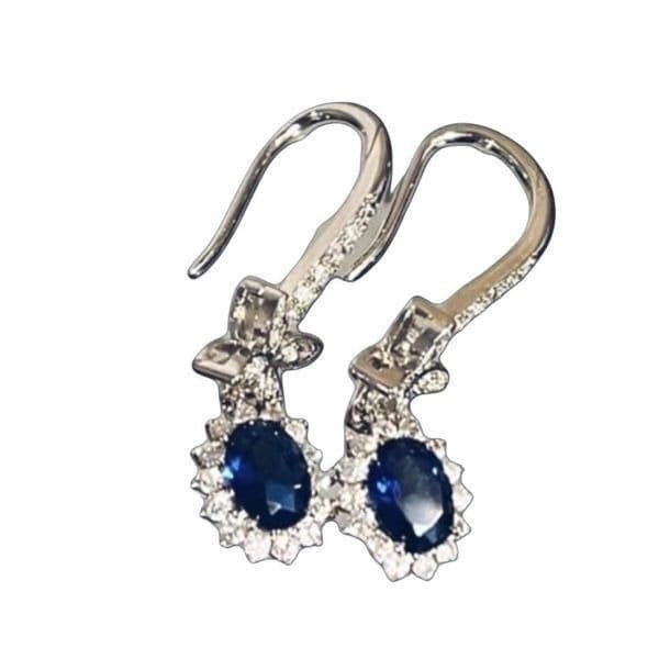 The drop blue bridesmaid earrings in 925 silver - Thumbnail 2