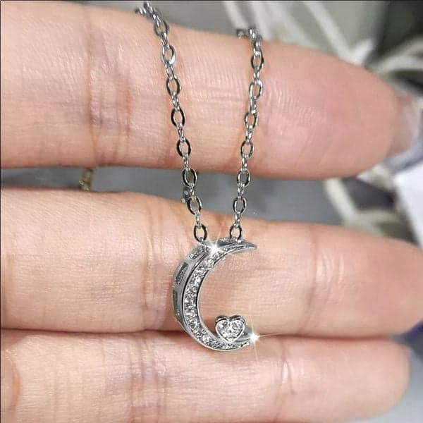 The Fly Me To The Moon pendant Cubic Zirconia 925 Silver necklace - Thumbnail 2