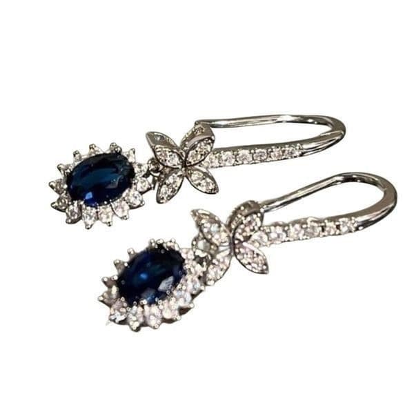 The drop blue bridesmaid earrings in 925 silver - Thumbnail 3