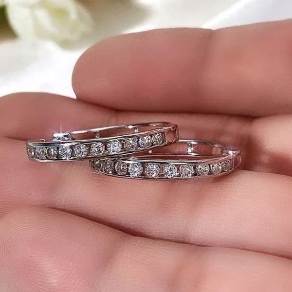 The Dramatic Hoop in cubic zirconia in 925 - Thumbnail 7