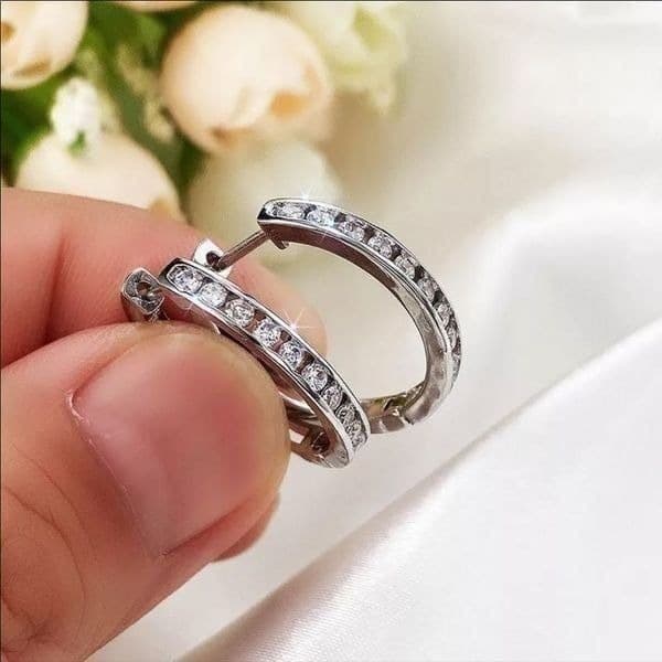The Dramatic Hoop in cubic zirconia in 925 - Thumbnail 8