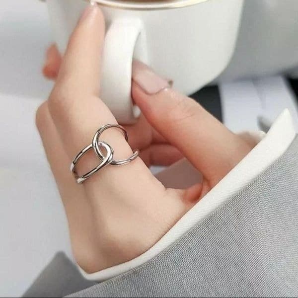 The Loop Ring in 925 silver adjustable sizing. - Image 1